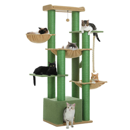 Multi-Level Cat Tree with Scratching Posts, Cozy Condo,