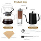 Pour Over Coffee Maker Set 6-Piece Set with Coffee Grinder Ceramic Drip Kettle, Filters