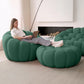 Modern Curved Boneless Sofa with Ottoman