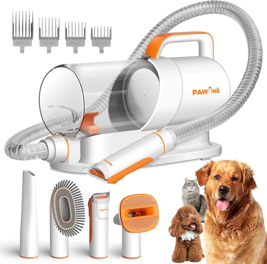 Professional Pet Grooming Kit with Vacuum, Low Noise Deshedding Tools for Dogs & Cats,