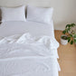 3/4 Pcs 100% Bed Linen Sheet Set Embroidery Washed Natural French Flax Soft Breathable Comforter Sheets Sets