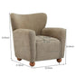 Wingback Accent Chair, Upholstered with Rounded Wooden Legs