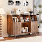 Large Record Player Table with Vinyl Storage and Display Shelf Holds up to 350 Albums,