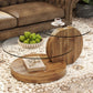 42 Inches, Modern Round Tempered Glass Coffee Table