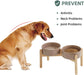 Elevated Ceramic Dog Bowl with Stand for Large Breeds, Double Feeder in Brown Coffee