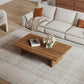Modern Rectangle Coffee Table, Walnut Brown