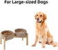 Elevated Ceramic Dog Bowl with Stand for Large Breeds, Double Feeder in Brown Coffee