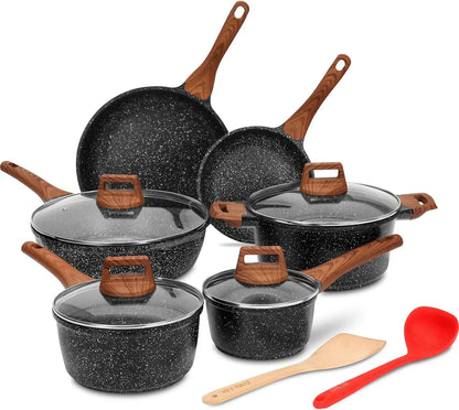 12-Piece Granite Coating Nonstick Cookware Set