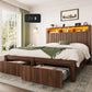 Full Size Bed Frame with Headboard and Storage Drawer,