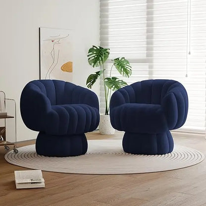 Modern 360 Degree Swivel Accent Sofa Chair Set of 2,Velvet Fabric