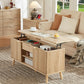 Fluted Lift Top Coffee Table with Hidden Storage