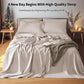 Linen Sheet Set King Size, Bed Sheets 6 Piece Sets,Solid Color Natural Flax Deep Pocket