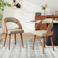 Modern Wood Dining Chairs Set of 4 Upholstered with Curved Back