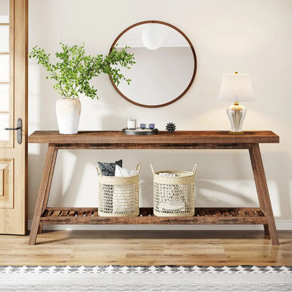 70.9 Inches All Wood Console Table Narrow Long Sofa Table