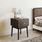 Modern style walnut  bedside table side table two-piece set