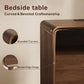 Mid Century Modern Nightstand with Charger Station, 2 Drawers & Walnut Finish