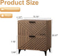 Small Night Stand Set of 2, Fluted with 2 Drawers, Side table