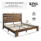 Bed Frame with Wooden Headboard and Footboard, Platform
