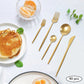 90 Pcs Gold Flatware Set Stainless Steel