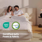 Full Upholstered Platform Bed Frame with Extra Wide Foam Cushioned Headboard