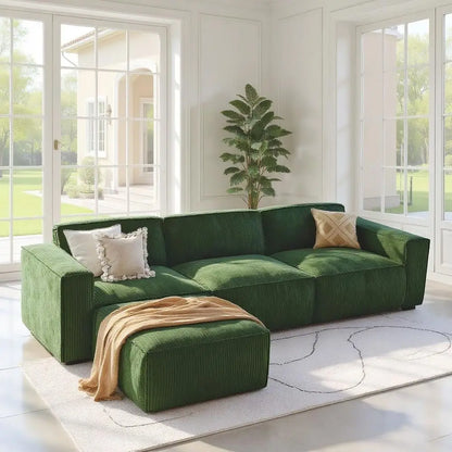 L-Shape Sectional Sofa with Ottoman,