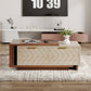 Extendable Coffee Table, 42"-65" Length AdjustableWood Coffee Table with 2 Storage Drawers