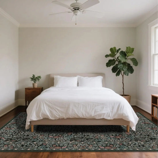 8x10 Washable Vintage Floral Rug,