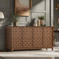 Fluted Sideboard Cabinet Solid Wood Walnut