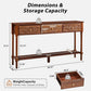 Sturdy 55.5 Carved Console Table with 3 Drawers