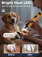 Quiet Dog Nail Grinder with LED Lights, 6-Speed, Dust Cap, Battery-Powered