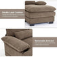 L-Shaped Chenille Sofa Set with Chaise and Ottoman, Brown
