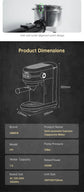 Coffee Maker  20 Bar Semi Automatic Super Slim ESE POD & Powder Espresso Cappuccino Machine