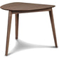 Mid-Century Modern Corner Dining Table Set with 2 Chairs, Walnut Finish, Rubberwood Frame