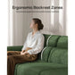 Green 3-Seater Linen Fabric Couch with Deep Cushions, Removable Washable Covers