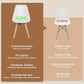 Set of 4 Modern Dining Chairs with Wood Legs and PU Leather Cushion
