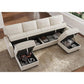 Storage-Enabled Beige Sectional Sofa with Reversible Chaise