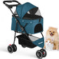Pet Stroller For Small Medium Cats Dogs 3 Wheels Foldable with Breathable Mesh