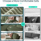 Green Corduroy Sectional Sleeper Sofa with Storage Chaise and USB Ports