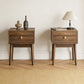 Modern style walnut  bedside table side table two-piece set