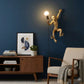 Gold Resin Monkey Wall Lamp