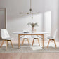 Set of 4 Modern Dining Chairs with Wood Legs and PU Leather Cushion