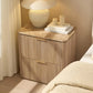 Fluted 2-Drawer Nightstand / Side Table Faux Marble Top Engineered Wood