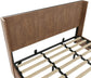 King Size Platform Bed with Storage with Wingback Headboard & Lift Up Storage, Natural