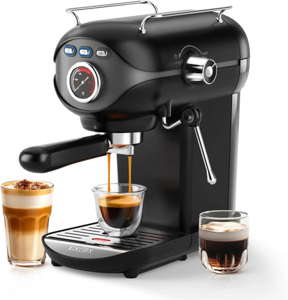 Espresso Machine with Steam Frother, Compact Coffee Maker for Cappuccino and Latte