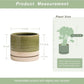 8 Inch Ceramic Planter with Drainage Hole & Saucer, Indoor Outdoor Round Pot in Green Beige