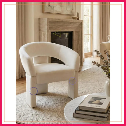 Modern Velvet Accent Chair Barrel Back