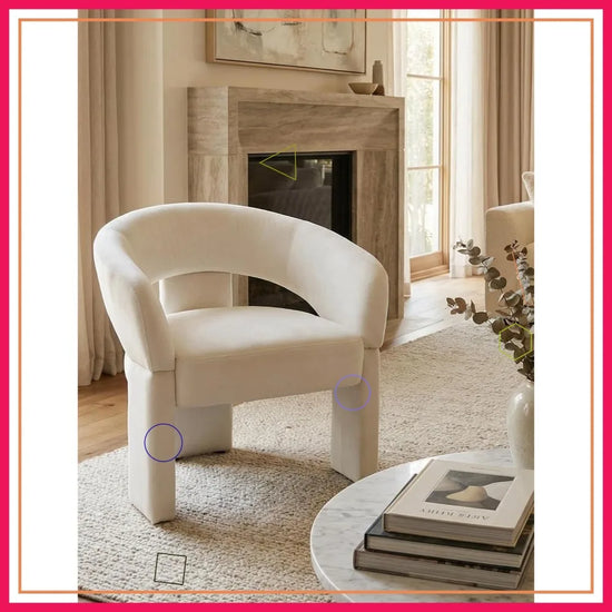 Modern Velvet Accent Chair Barrel Back