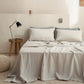 3/4 Pcs 100% Linen Sheet Set Washed Natural French Flax Soft Breathable