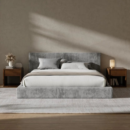 Cloud Upholstered  Bed Frame with Headboard, 5 Inch Foam Padded Platform