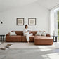 105" Modular Faux Leather Sectional Sofa Deep Seat L-Shape Removable Wipe-Clean Replaceable Cover